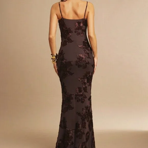 Brown Sexy Women's Floral Maxi Dress - Picture 2 of 7